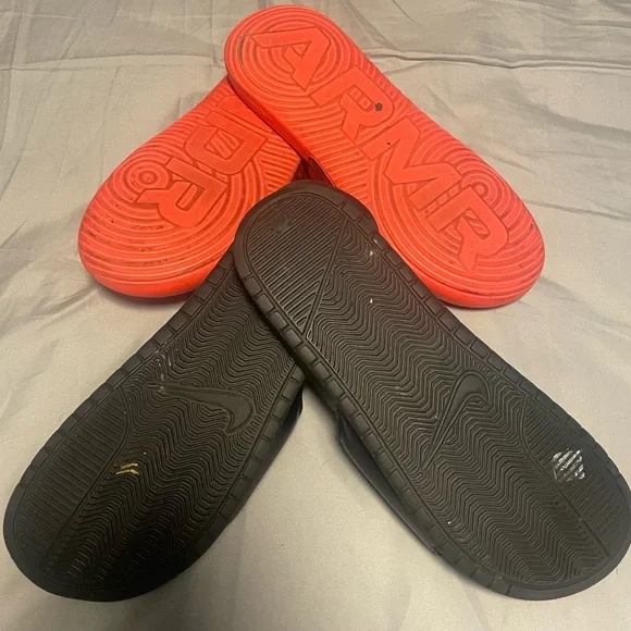 Nike Black Slides & Under Armour Red Slides Size 12 - Picture 3 of 6